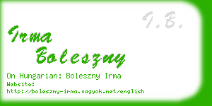 irma boleszny business card